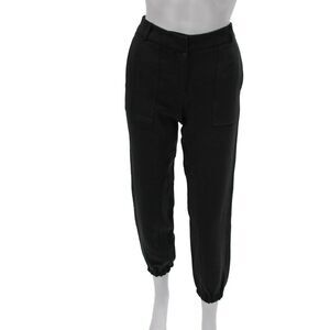 Joseph Womens Jogger Pants Black Polyester Zip Closure Size 36
